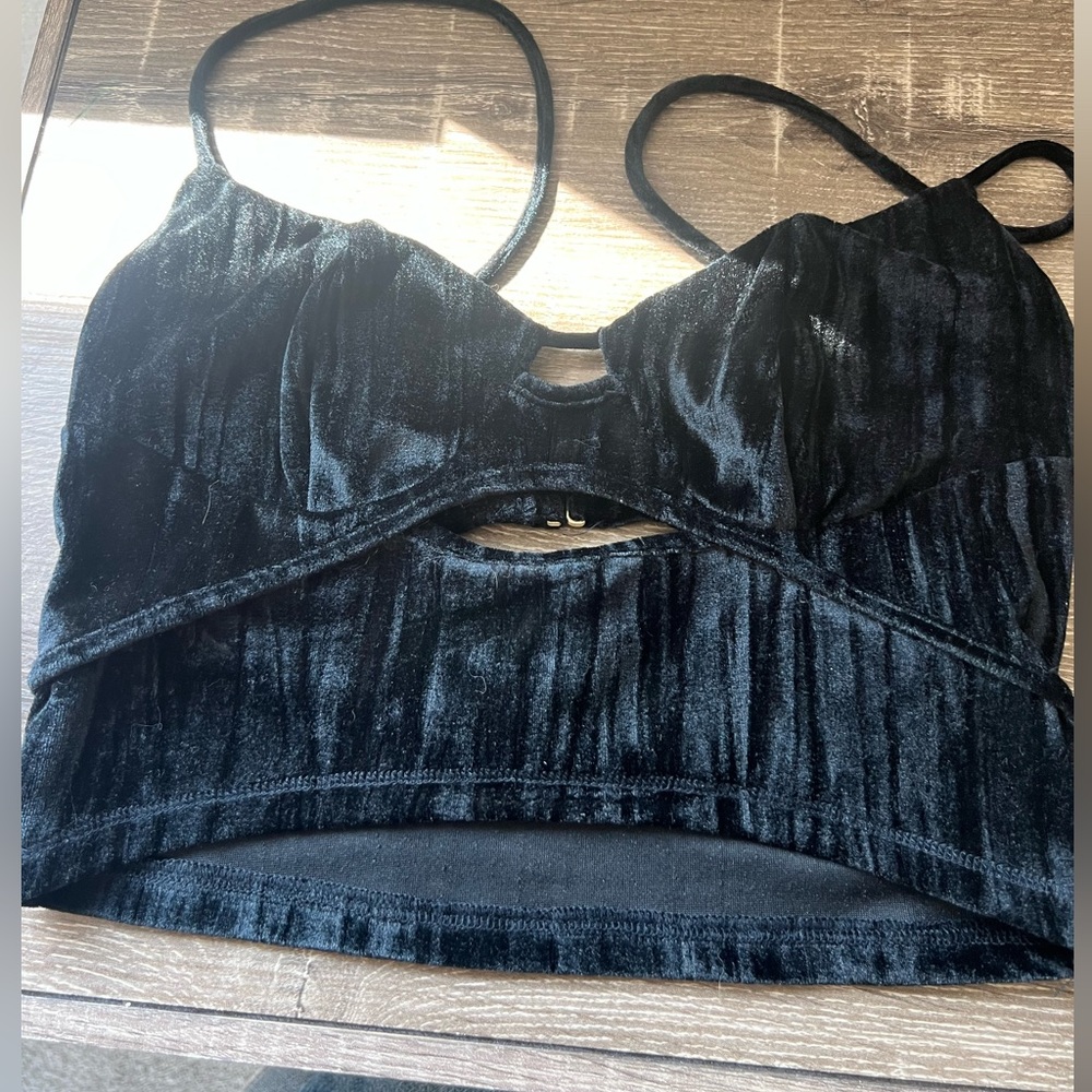Urban Outfitters Black Velvet Top